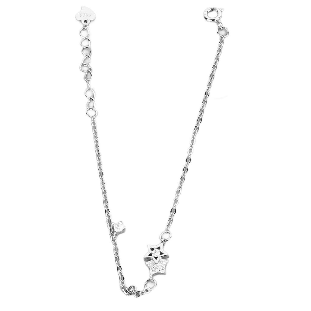 Women Bracelet 925 Silver Star Design Simple Style Accessory Present for Friends Family