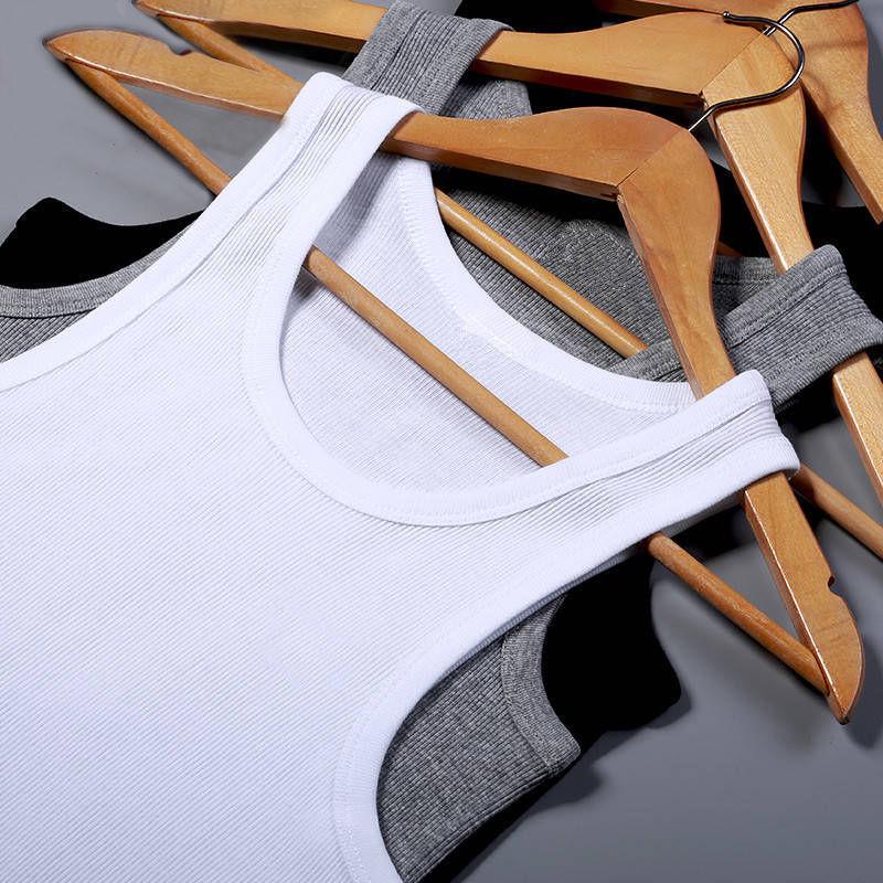 Men's Slim Fit Two-Stripe Quick-Dry Cotton Tank Top