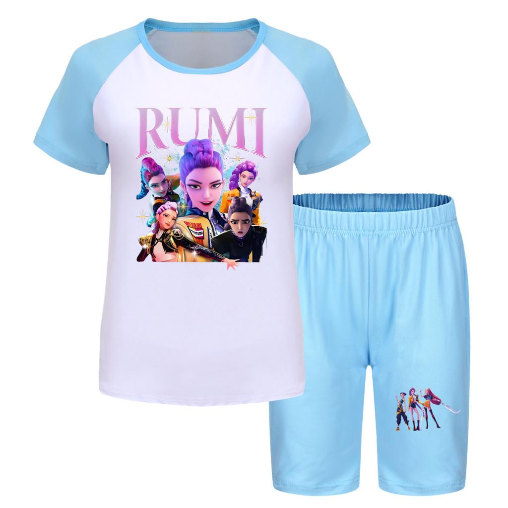 Kpop Demon Hunters Children Summer Athletic Set With Cotton Fabric For Active Kids