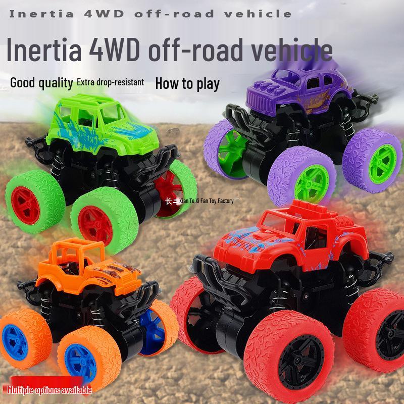 Children's Inertial 4WD Off-Road Swinging Stunt Car Model with Shock Absorption.