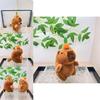 Soft And Cuddly Capybara Plush Doll With Unique Pull Tail For Bag Charm Accessory