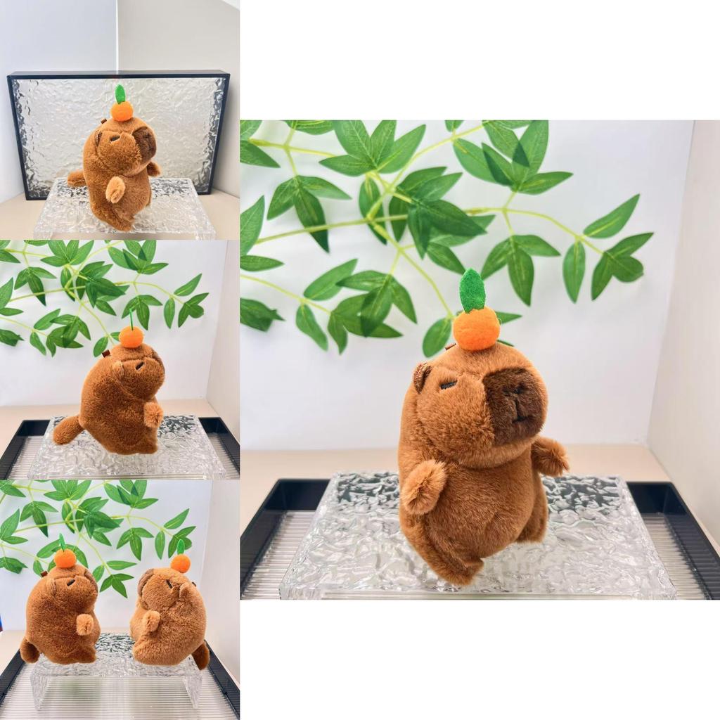 Soft And Cuddly Capybara Plush Doll With Unique Pull Tail For Bag Charm Accessory