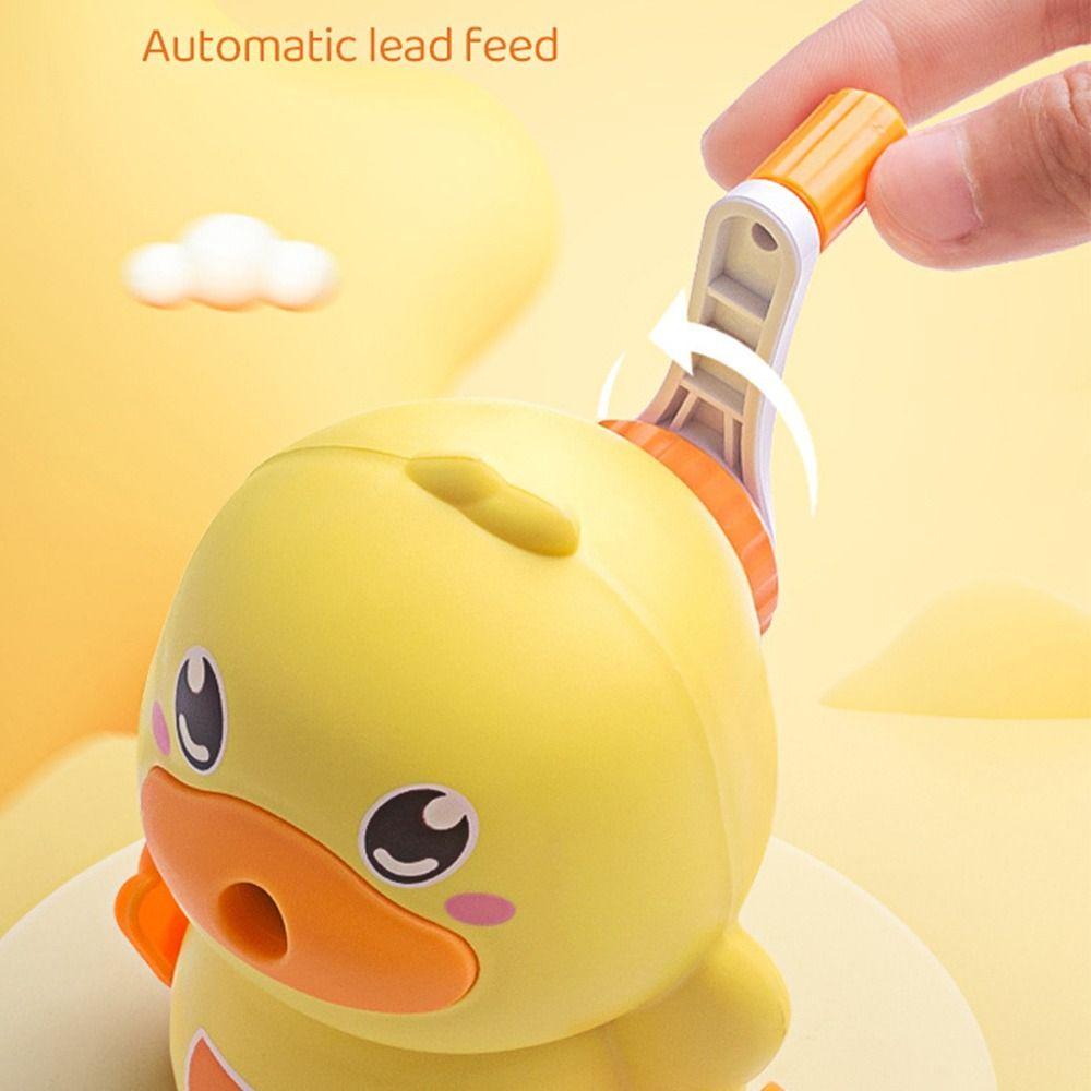 Creative Cartoon Duck Shaped Pencil Sharpener Adjustable Pencil Sharpener Hand-Cranked Automatically Pencil Sharpener Student
