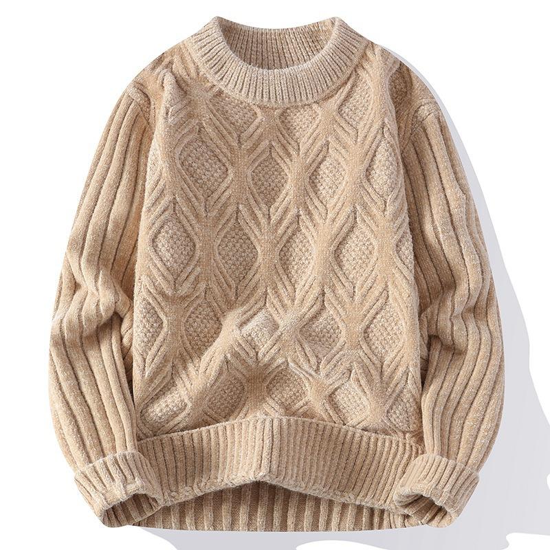 

Горячая распродажа, новый повседневный свитер с круглым вырезом на осень и зиму, вязаный свитер большого размера, свободный свитер 3XL хаки