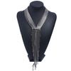Box Chain Geometric Necklace With Rhinestones Tassels For Enthusiasts Fashion