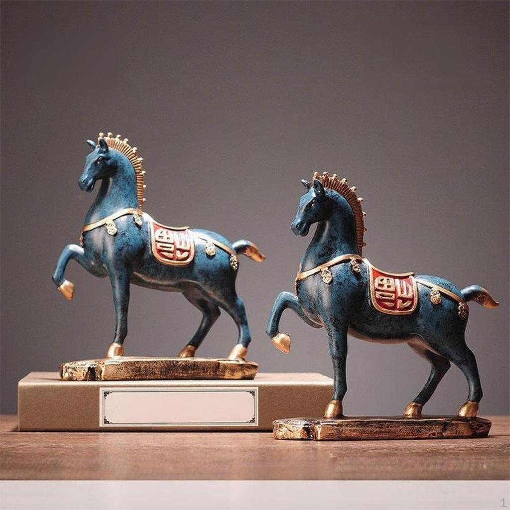 Resin Horse Figurine, Chinesedesign Decor, Living Room, Office, Gift Fu Large
