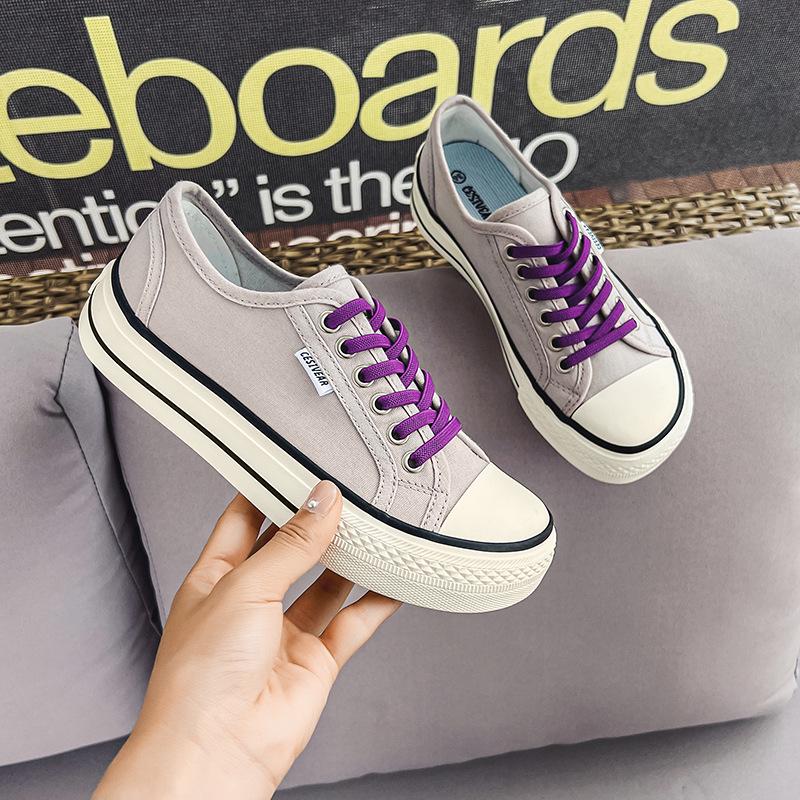 2023 Women's Wide Head Canvas Sneakers - Mango Head, Thick Sole, All-Match for Spring, Summer, and Autumn