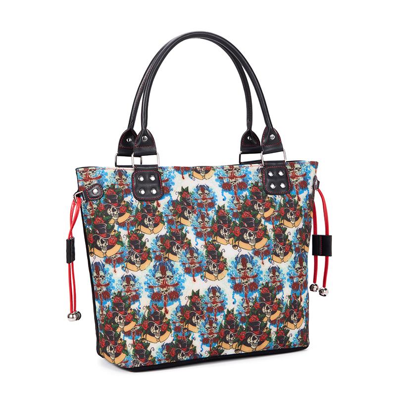 JIEROTYX Skull Bag Handbag Purse for Women Fashion Casual Tote Luxury Shoulder Messenger Bolsa Goth Female Top-handle Bags