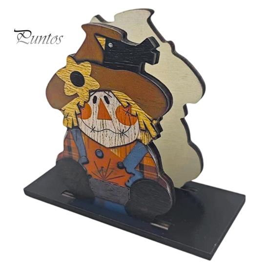 Stable Vertical Paper Towel Stand Thanksgiving Solid Wood Napkin Holder, Fall Harvest Gnome Scarecrow Turkey Tissue Autumn Kitchen Countertop