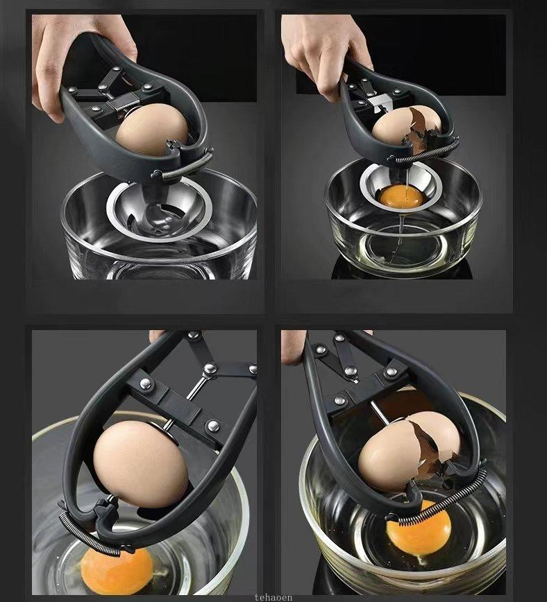 1pcs Egg Opener Tool Manual Stainless Steel Multifunction Eggshell Cutter with Egg Yolk White Separator Eggs Scissors Cracker