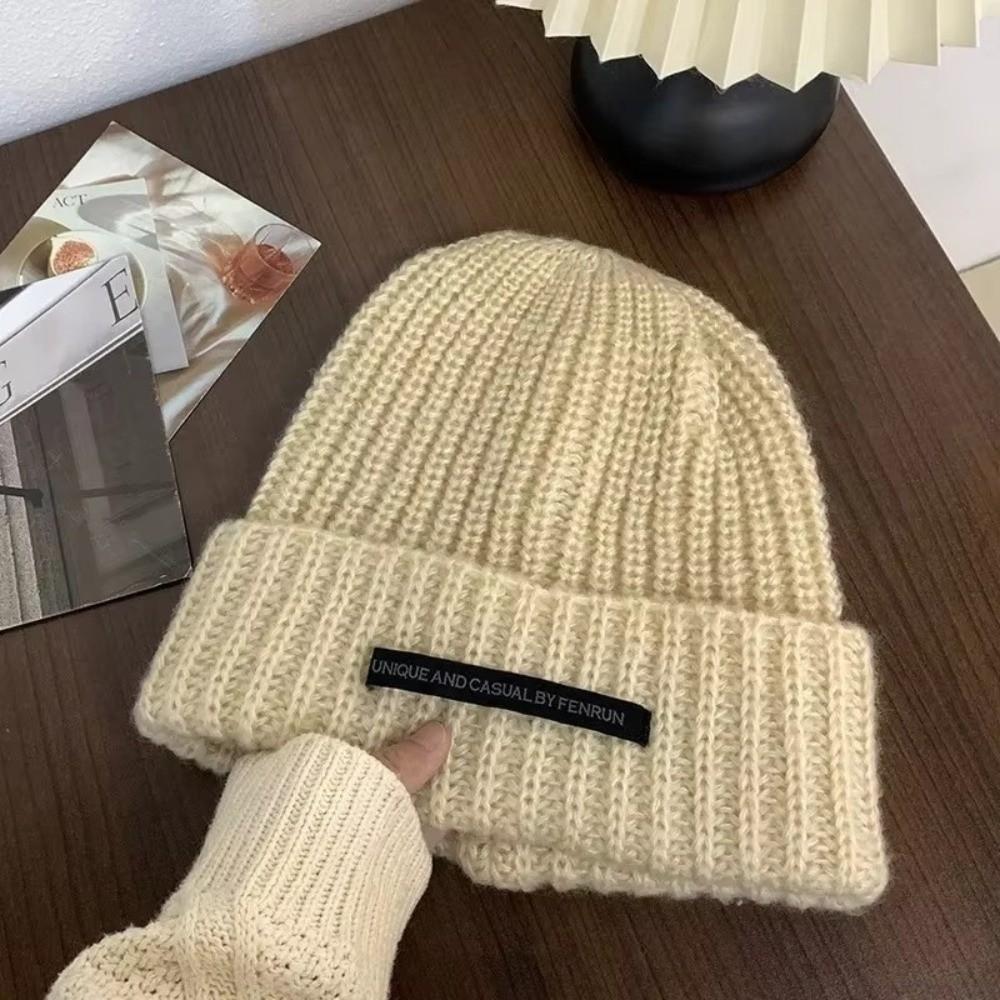 Warm Knitted Hat Solid Color Ski Hats Comfortable Hip Hop Caps  for Women Men