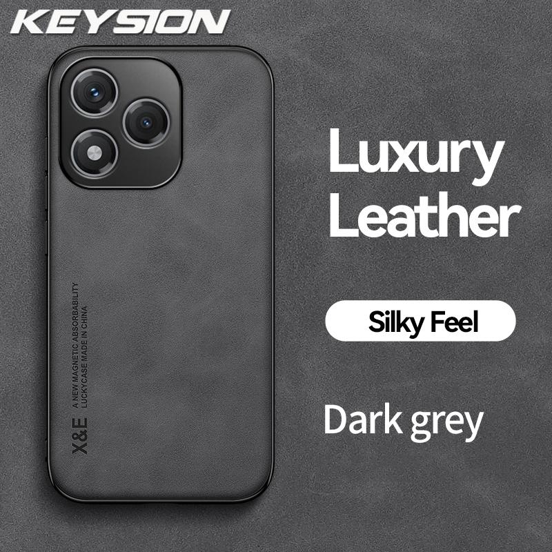 

KEYSION Luxury Retro PU Leather Case for HONOR 400 Lite 5G Silicone+PC Shockproof Phone Back Cover for Huawei Honor 400 Lite 5G for Honor 400 Lite