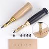 DIY Manual Leather Hole Punch Set, Rotary Puncher, Adjustable Screw Punch Tool, Screw Drill Tip Die for Leatherworking & Crafts