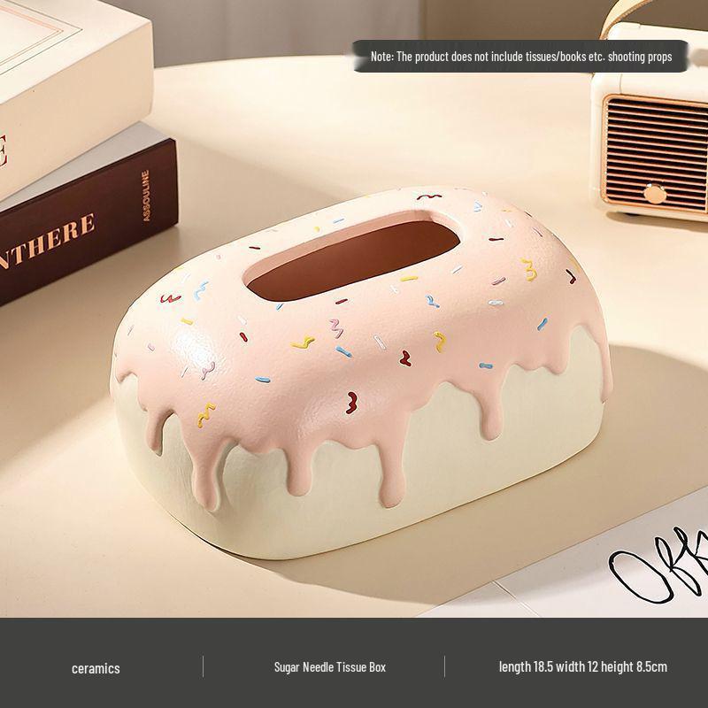 Кремовая керамическая коробка для салфеток для гостиной