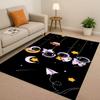 3D Cartoon Astronaut Weltraumfahrer Planet Wohnzimmer Rutschfester Teppich für Schlafzimmer Spielzimmer Sofa, Heimdekoration Fußmatte Weihnachten