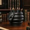 Dark Style Desk Accessory 3D Printed Snake Shape Pen Holder, Creative Desktop Organizer for Pencils Gel Holder Colored Pens Utility Knives, Stationery