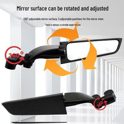 Stabilizing Rearview Mirror for Electric Scooters & Motorcycles, Fits Niu F400 & Ninebot, Universal Reflective Modification Accessory