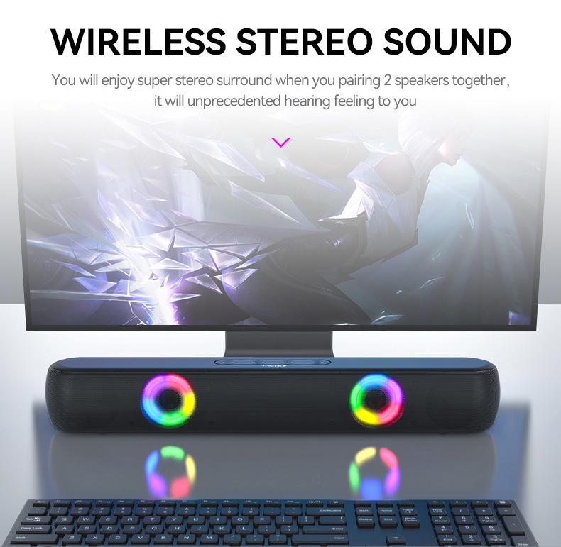 T-WOLF B320 Bluetooth Desktop Speaker with Heavy Bass & RGB Lights