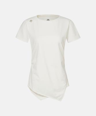 DESCENTE Women'S Hip Cover Short Sleeve T-Shirt Ivory Sr322Pts73