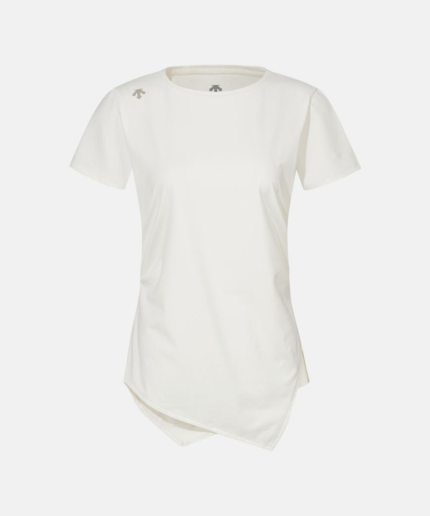 DESCENTE Women'S Hip Cover Short Sleeve T-Shirt Ivory Sr322Pts73