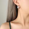 European & American Stylish Non-fading Zirconia Inlaid C-shaped Copper Earrings