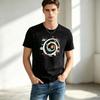 Plus Size 100% Cotton Man T-Shirt Solar System Print Tee Boys Trendy Casual Streetwear