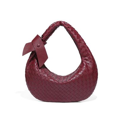 Large-capacity Woven Single-shoulder Women's Bag, Laid-back Style Trendy Crescent-shaped Dumpling Bag, Fashionable Hand-held Underarm Bag