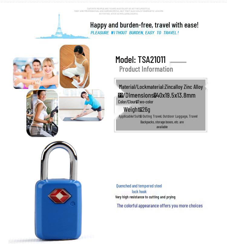 TSA21011 Mini Travel Trolley Bag Padlock