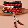 Imitation Rosewood Wooden Bracelet Colorful Blessing Bead Multi Circle Bracelet Fashionable Buddha Bead Bracelets Jewelry Gifts