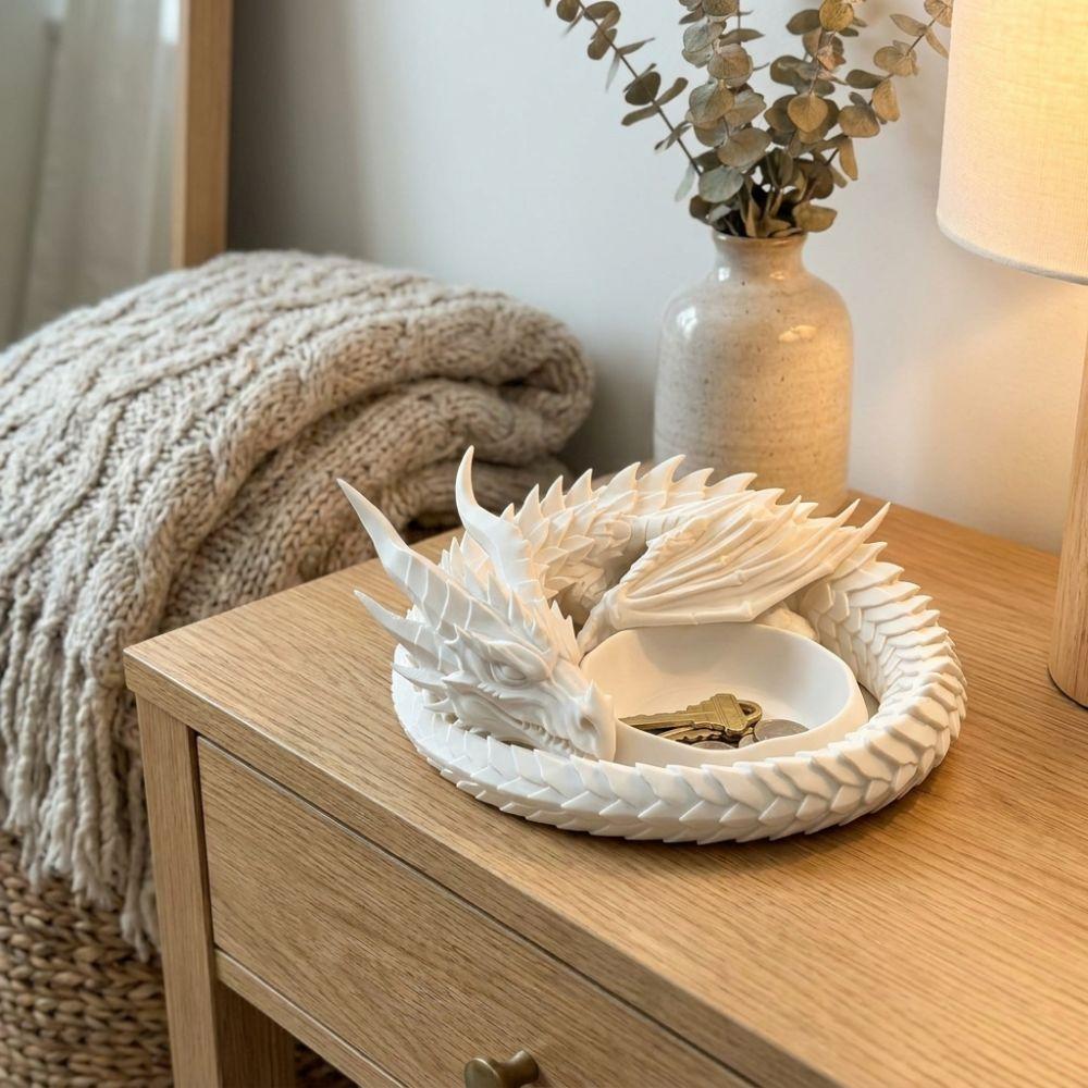 Gotische 3D-geprinte Drakenbakje Decoratieve Sleutelhanger Opbergdoosje Cadeau voor Drakenliefhebbers