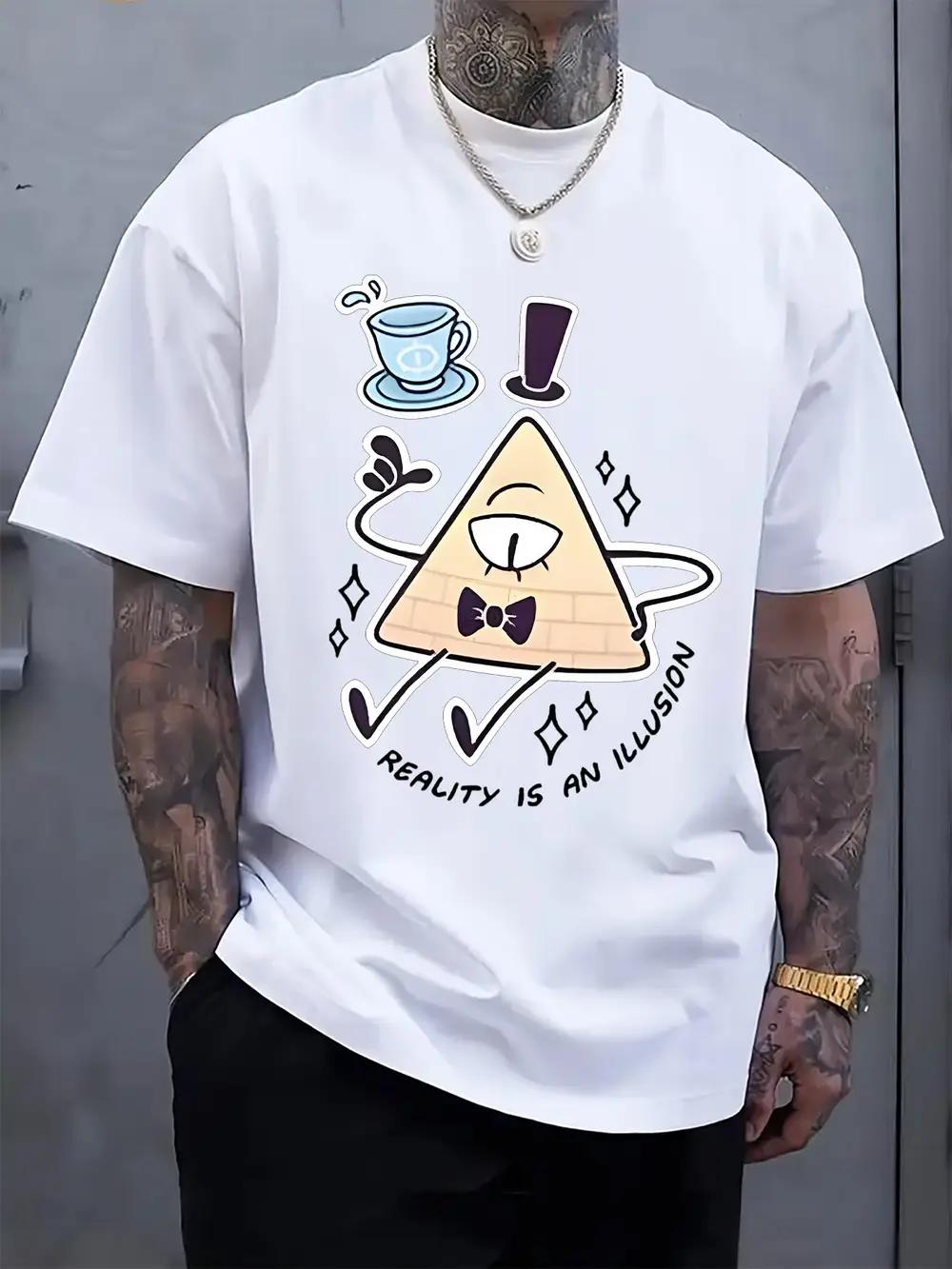 Cartoon Triangle Graphic T-shirt -  Reality is an Illusion  Design S
