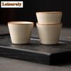 2pc/lot Cream Ru Kiln Porcelain Teacup Aesthetic Tea Bowl Water Jug Mini Meditation Cup Chazhan Master Cups Chinese Tea Set 50ML
