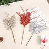 2pcs Glitter Artificial Christmas Berry Branches Lifelike Handmade Gold Powder Berry Branches Plastic DIY Fake Plants