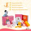 Crochet Kit for Beginners with Step-by-Step Video Tutorials, Learn to Crochet Kits for Adults and Kids, 4 PCS Cat with Hat, Toy, Fish Set