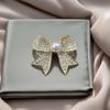 Korean Style Elegant Pearl Rhinestone Bow Brooch - Versatile Fashion Accessory