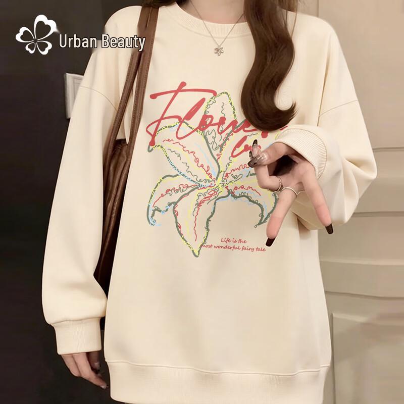 

Женский свитшот с цветочным принтом и круглым вырезом 2XL