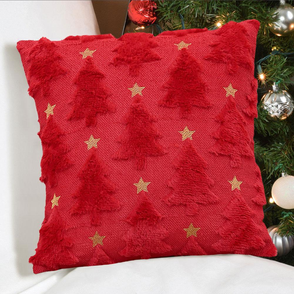 Christmas Tree Decorative Throw Pillow Covers Soft Plush Pillow Cases for Couch Sofa Bed Room Pillowcase Home Decor 45x45cm
