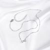 Stainless Steel Bead Chain Zircon Bow Necklace,Brilliant Cubic Zirconia Bow Pendant Necklace for Bridal Wedding Accessories