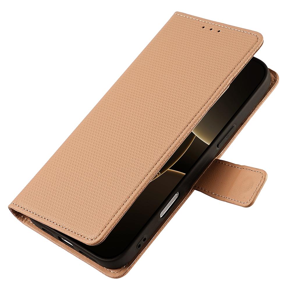 For iPhone 17 Pro Case Triangle Imprinted Skin Touch PU Leather Phone Wallet Cover