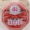 Gorgeous s Set of Rings for Women Brilliant Zirconia Finger Jewelry for Engagement Party High-quality Accessories Gifts