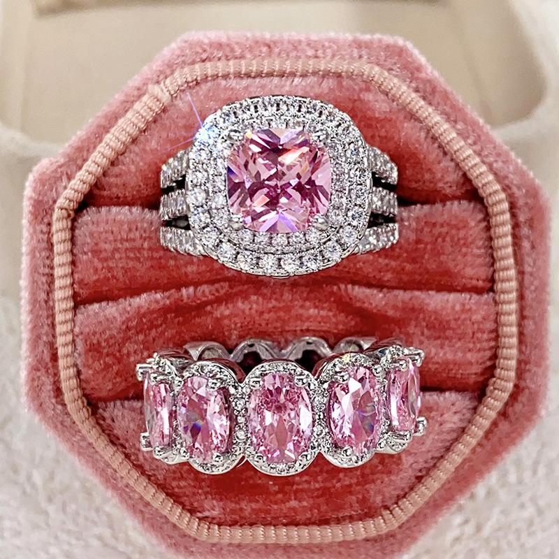 Gorgeous s Set of Rings for Women Brilliant Zirconia Finger Jewelry for Engagement Party High-quality Accessories Gifts