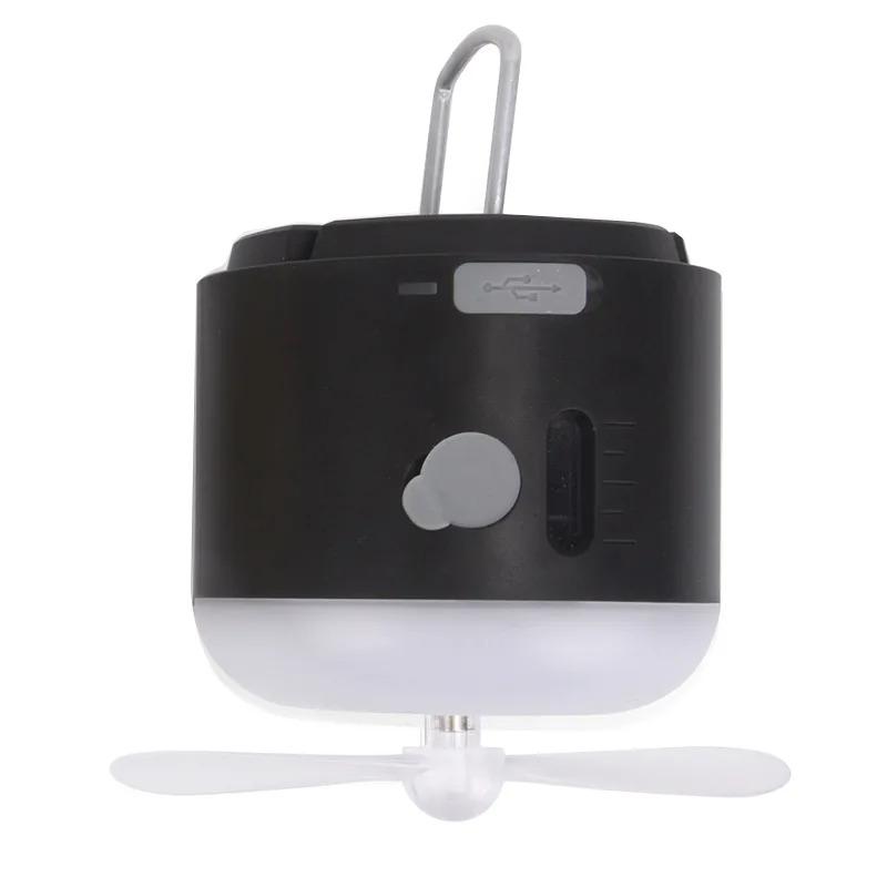 2-in-1 Camping Tent Light With Fan 4 Lighting Modes Spray Function IPX7 Waterproof Rechargeable Mini Light LED Camping Lantern