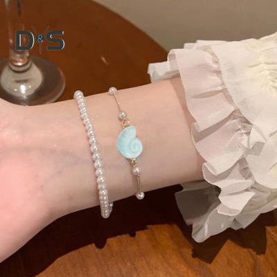 10Pcs Scattered Beads Handmade Conch Shape Seashell Beads Ceramic Summer Beads for Jewelry Making Bracelets Crafts