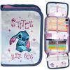 Single-compartment School Pencil Case with Accessories for Girls Stitch Stitch