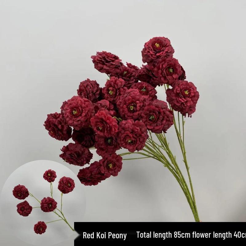 Shunran Dark Red Wine Artificial Wedding Flowers for Chinese Engagement Décor & Aisle Hanging Displays