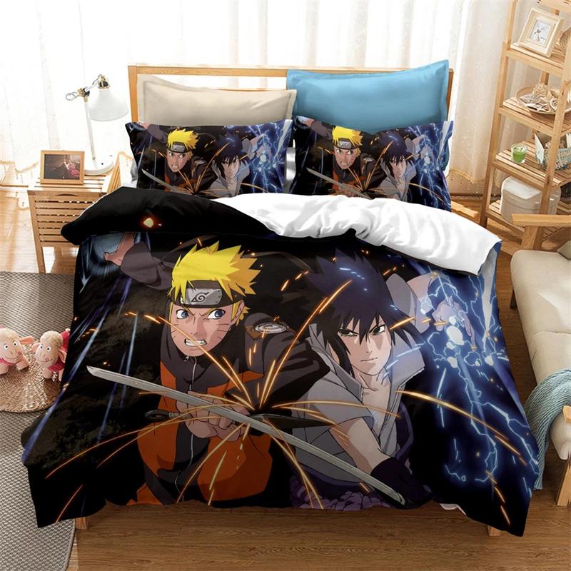 Japan Anime Red Cloud Bedding Set 3d Printed Duvet Cover Sets Pillowcase Twin Full Queen King Size Akatsuki Comforter Cover Sets