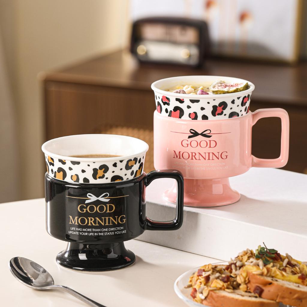 European Ceramic Mug Goblet Office Drinking Cup Coffee Cup Breakfast Cup Souvenir Ladies Water Cup