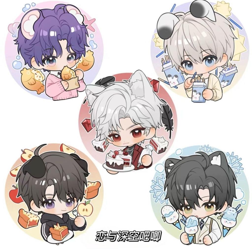 2025 58/75MM Love and Deepspace Sylus Caleb Rafayel Zayne Xavier Anime Badge Set Emblem Brooch Cospaly Cartoon Bag Decoration