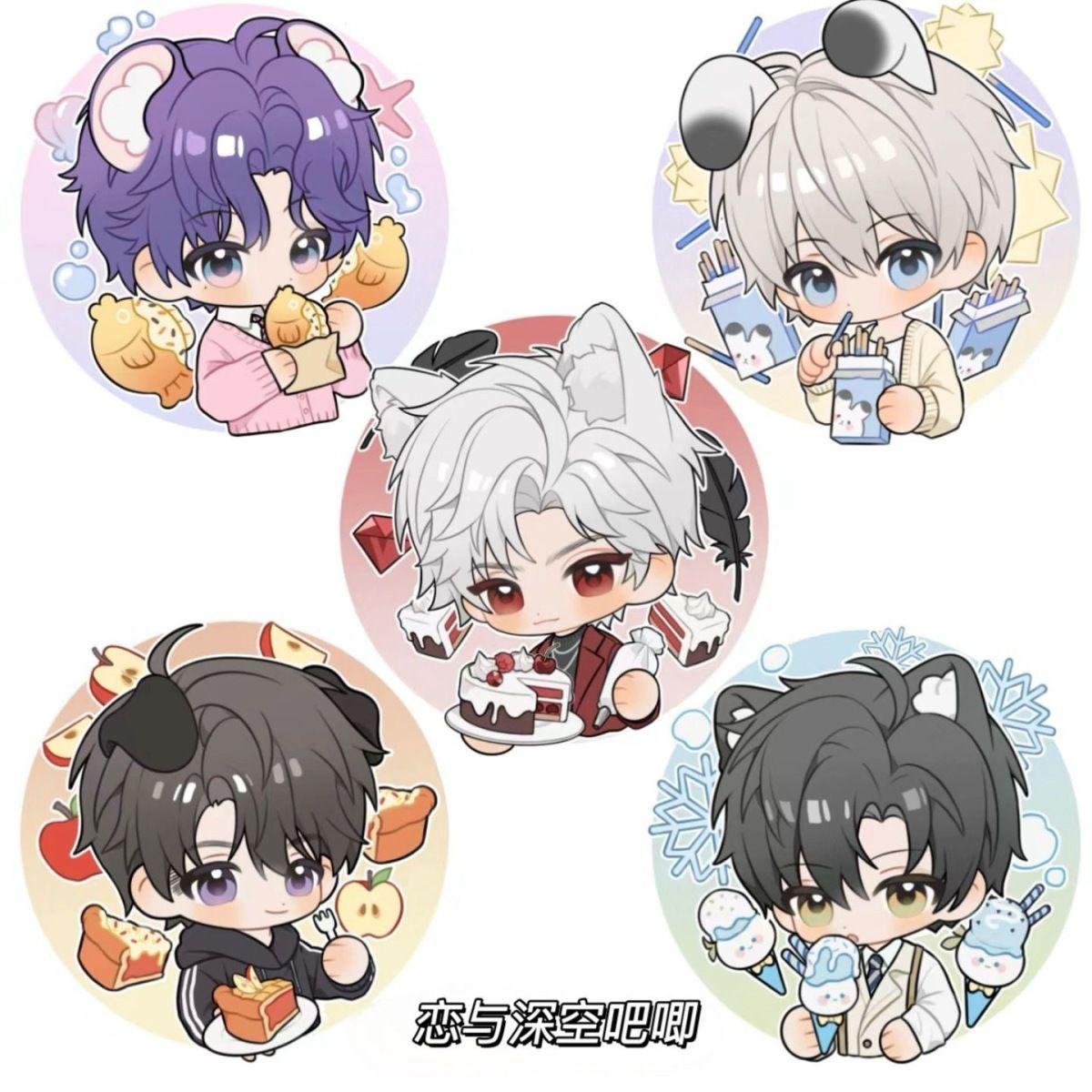 

2025 58/75MM Love and Deepspace Sylus Caleb Rafayel Zayne Xavier Anime Badge Set Emblem Brooch Cospaly Cartoon Bag Decoration