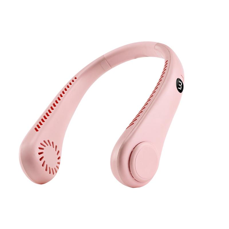 Portable charging digital display neck fan silent USB portable bladeless neck hanging lazy neck fan